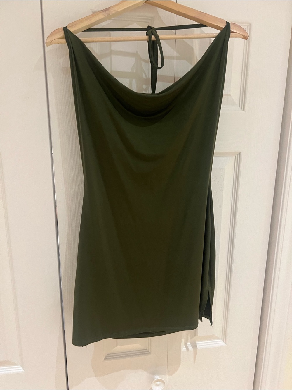PrettyLittleThing Olive Green Cowl Neck Mini Dress